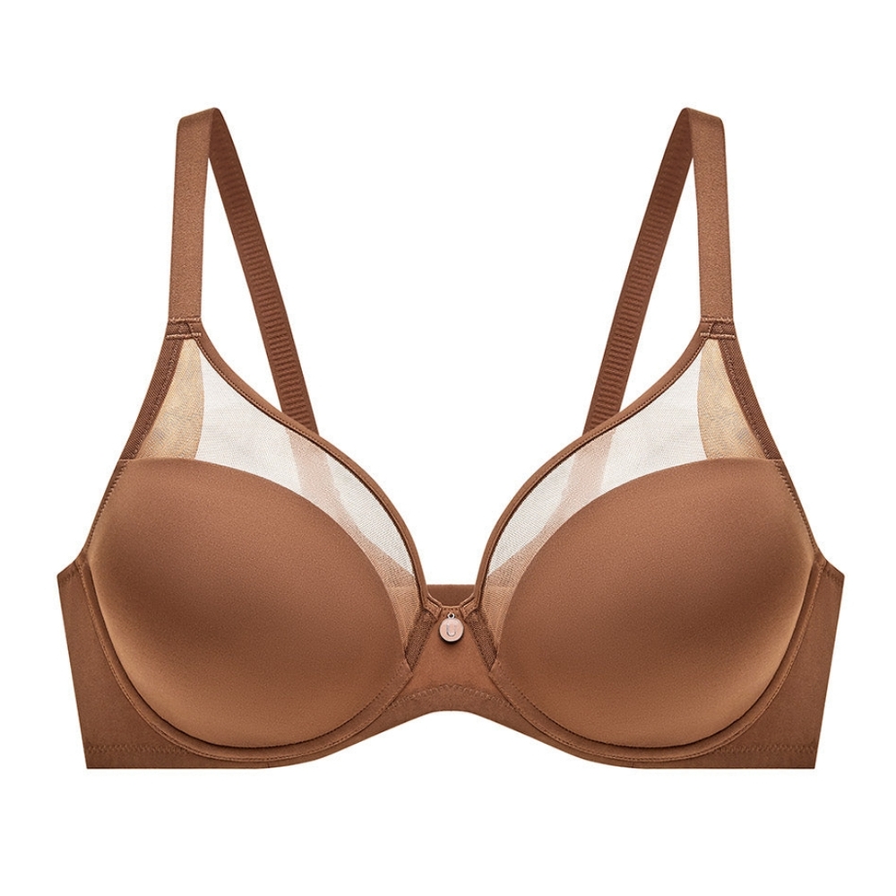Understance Mesh Contour FlexWire Plunge Bra 34B Teddy Bear